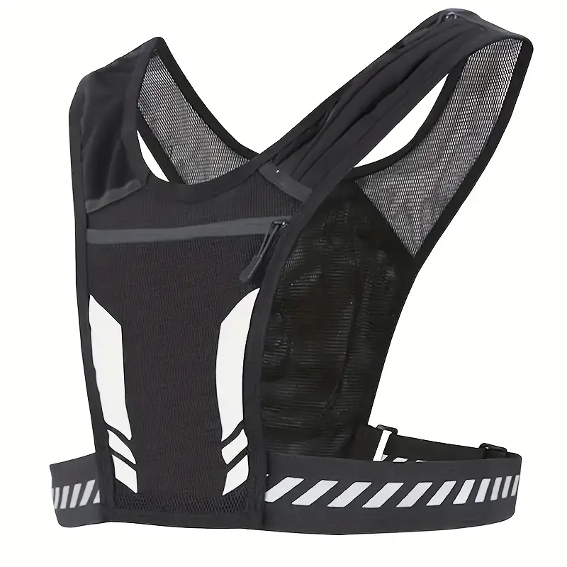 Chaleco de correr negro con bolsillo y cremallera