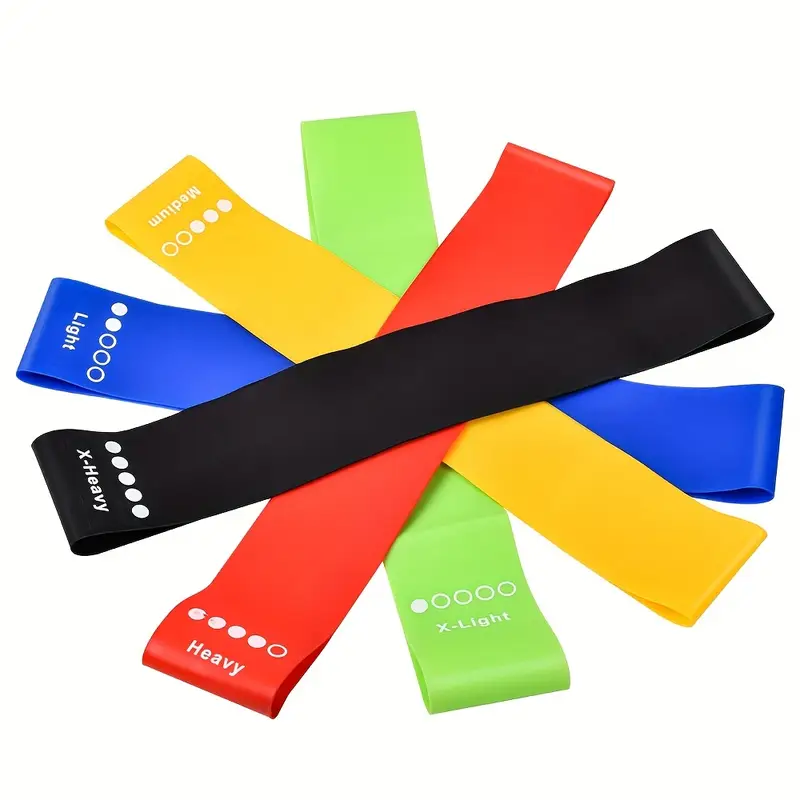 Juego de 5 Bandas de Resistencia - Bandas TPE Versátiles para Yoga, Sentadillas y Fitness, Incluye Opciones de 4.54-18.14KG 