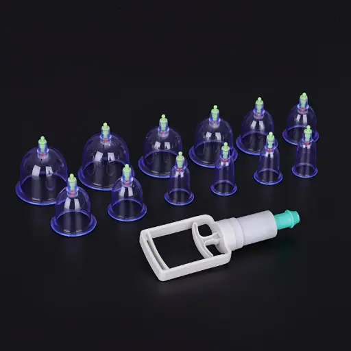 Juego de Ventosas para Masaje – 12 Piezas con Bomba de Vacío