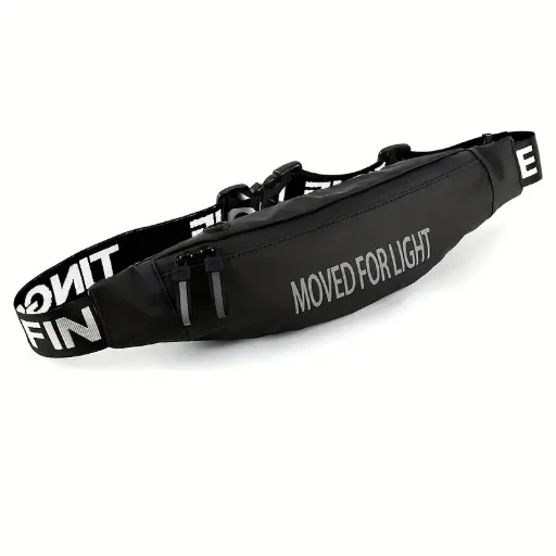 Cinturón Deportivo Unisex con Estuche para Audífonos – Diseño Cruzado y Ajustable NEGRO